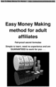 Thumbnail Easy Money Making method for adult affiliates 