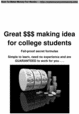 Thumbnail Great $$$ Money Making Idea For College Students